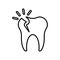 Teeth, Problem outline icon. Line vector design