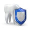 Teeth protection concept. Shield and tooth.