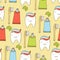 Teeth seamless pattern. Vector illustration.