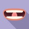 Teeth tongue articulation icon flat vector. Infancy human