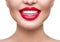 Teeth whitening. Healthy white smile closeup