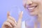 Teeth Whitening - Smiling girl with Tooth Tray, Close-up