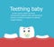 Teething baby banner with tooth