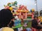 Tegal, May 2023. Photo portrait of Tegal city square in the afternoon with many visitors visiting the carousel