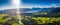 Tegernsee lake in the Bavarian Alps. Aerial Panorama. Autumn. Germany