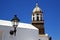 Teguise lanzarote spain the terrace church bell tower in