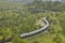 The Tehachapi Train Loop near Tehachapi California is the historic location of the Southern Pacific Railroad where freight trains