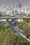 TEHERAN, IRAN - OCTOBER 03, 2016:Tehran skyline and greenery in