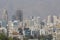 TEHERAN, IRAN - OCTOBER 03, 2016:Tehran skyline and greenery in