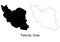 Tehran Iran. Detailed Country Map with Location Pin on Capital City