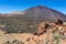 Teide - Scenic view on volcano Pico del Teide seen from Riscos de la Fortaleza, Mount El Teide National Park, Tenerife,