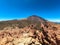 Teide - Scenic view on volcano Pico del Teide seen from Riscos de la Fortaleza, Mount El Teide National Park, Tenerife,