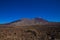 Teide volcanic rocks. desert in the mountains and blue sky