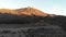 Teide volcano at dawn in December, Tenerife Canary Islands. View of the volcano, flying a drone. Volcano-scorched land, tourist de