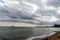 Teignmouth pier with redundant queen mary 2