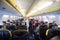 TEL AVIV, ISRAEL - DECEMBER 08, 2018: Crowded Ryanair Flight. Boeing 737-800 interior