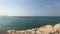 Tel Aviv, Israel - October 22, 2019: tourist swims by sea