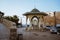 Tel Aviv, Israel - View of the Mediterranean Sea and the Ottoman drinking fountain Sebil Abu Nabut B