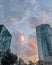 Tel aviv towers at sunset