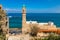 Tel Aviv Yafo, Gush Dan / Israel - 2017/10/11: The Sea Mosque - Al-Bahr - at Retzif HaAliya HaShniya street at Mediterranean