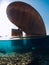 Telamon wreck ship in blue ocean. Split shot. Lanzarote
