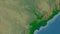 Telangana, India - outlined. Physical