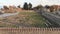 Telavi, Georgia - 6th November, 2022: Aerial close up Monument of king Erekle II . Beautiful view of Kakheti landscape from Telavi