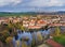 Telc castle in Czech Republic - aerial view