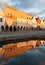 Telc or Teltsch town square mirroring in public fountain