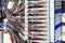 The telecom room switches and cables