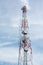 Telecom and television antennas satellite dish communication tower pole