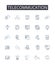 Telecommucation line icons collection. Campaigns, Subscribers, Automation, Click-throughs, Analytics, Segmentation