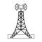 Telecommunication antenna tower black and white