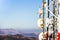 Telecommunication antennas in the Cumbre del Sol mountain, also known as `Puig Llorenca ` in Benitatxell, Spain