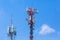 Telecommunication or cellular radio antenna tower with clear sky