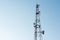 Telecommunication mast with microwave link and TV transmitter an