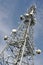 Telecommunication steel mast with antennas