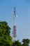 Telecommunication tower with blue sky