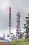 Telecommunication tower and mobile phone signal repeater at mountain top