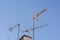 Telecommunications Antenna House Roof Sunset Sky Device Technology