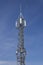 Telecommunications cellphone antennas tower. 5g high speed internet transmitters