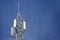 Telecommunications cellphone antennas tower. 5g high speed internet transmitters