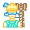 telecommunications equipment installers repairers color icon vector illustration