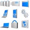 Telecommunications Mobile Industry Icons Set - Gra