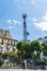 Telecommunications and telephony antenna on a playground in Sicily, Italy