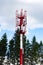 Telecommunications towers with equipment