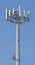 Telecommunications worker climbs cell tower
