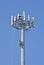 Telecommunications worker climbs cell tower