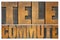 Telecommute word abstract in vintage wood type