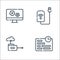 telecommuting line icons. linear set. quality vector line set such as deadline, cloud computing, wifi